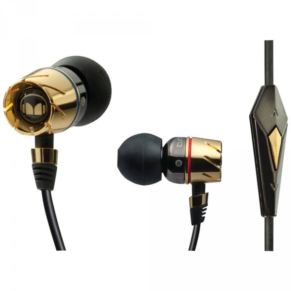 Фото Monster Turbine Pro Gold MH TBB-P IE GLD CT EU Внутриканальные аудиофильские наушники с контроллером для iPod / iPhone