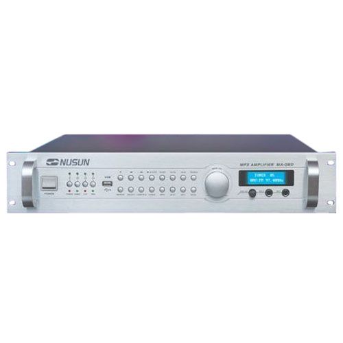 Фото Nusun MA(SA)-080  микшер-усилитель 2микр+2лин, FM-тюнер, MP3, WMA, 80W, 70/100V, 4зоны