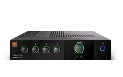 Фото JBL CSMA 1120 Микшер-усилитель 1 мик/лин вх, 3 стереосумм.вх RCA, 1 выход низкоом, 120Вт, 70/100 В