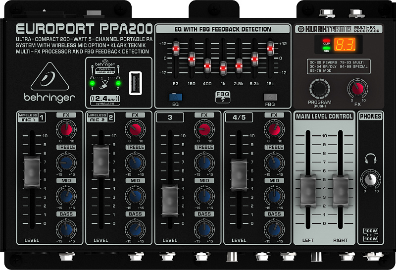 Фото Портативная система звукоусиления Behringer PPA200