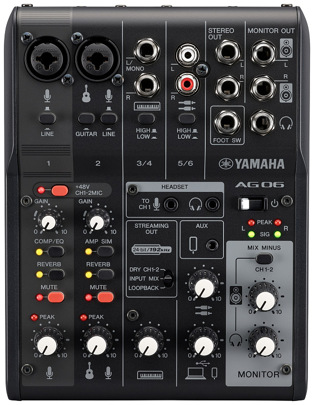 Фото Микшерный пульт Yamaha AG06MK2 Black