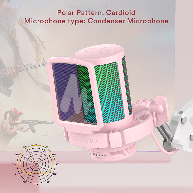 Фото Микрофон Maono DGM20S (pink)