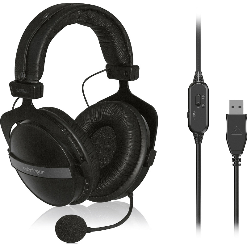 Фото USB стереонаушники со встроенным микрофоном BEHRINGER HLC660U