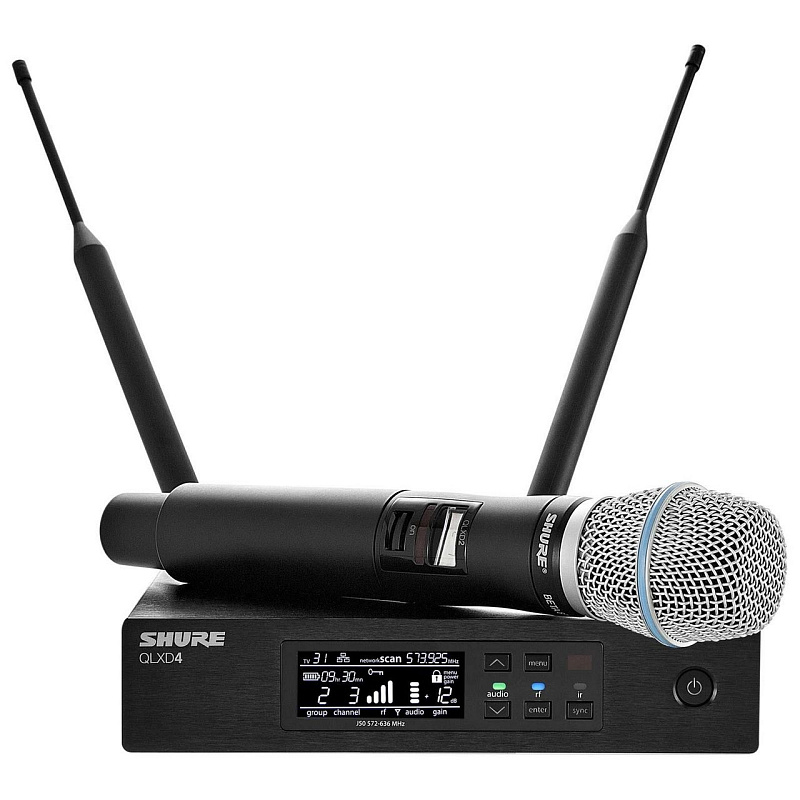 Фото SHURE QLXD24E/B87A K51 606 - 670 MHz вокальная радиосистема с ручным передатчиком BETA87A