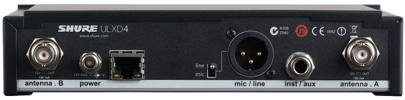 Фото SHURE ULXD14E/SM35-K51 606-670 MHz цифровая инструментальная радиосистема с портативным передатчиком ULXD1 и головным микрофоном